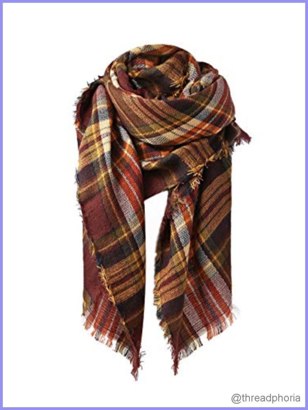 Oversized Plaid Tartan Blanket Scarf Wrap Shawl Cashmere-like Acrylic Winter